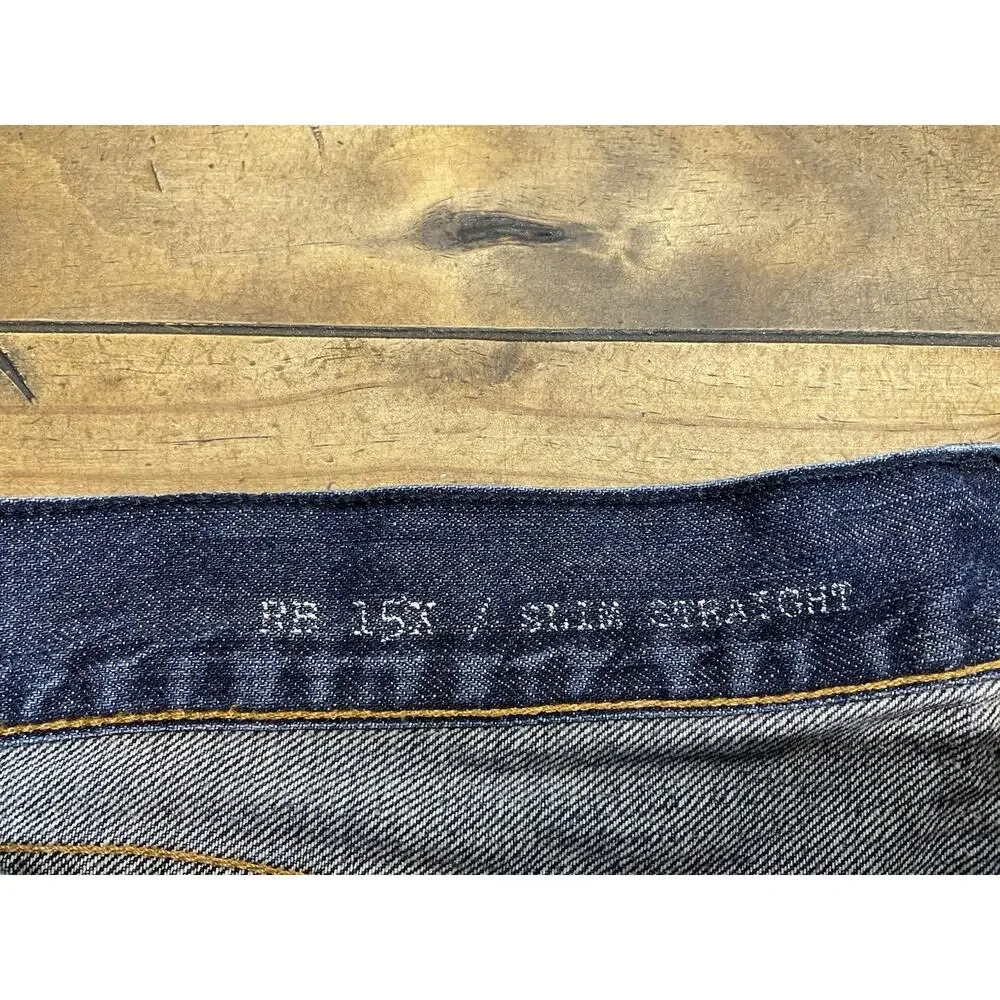 Rag & Bone RB15X Mens Jeans Size 34 Cotton Blue Slim Straight Tailored Workwear